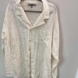 Flax Cream Linen Button-Up Top